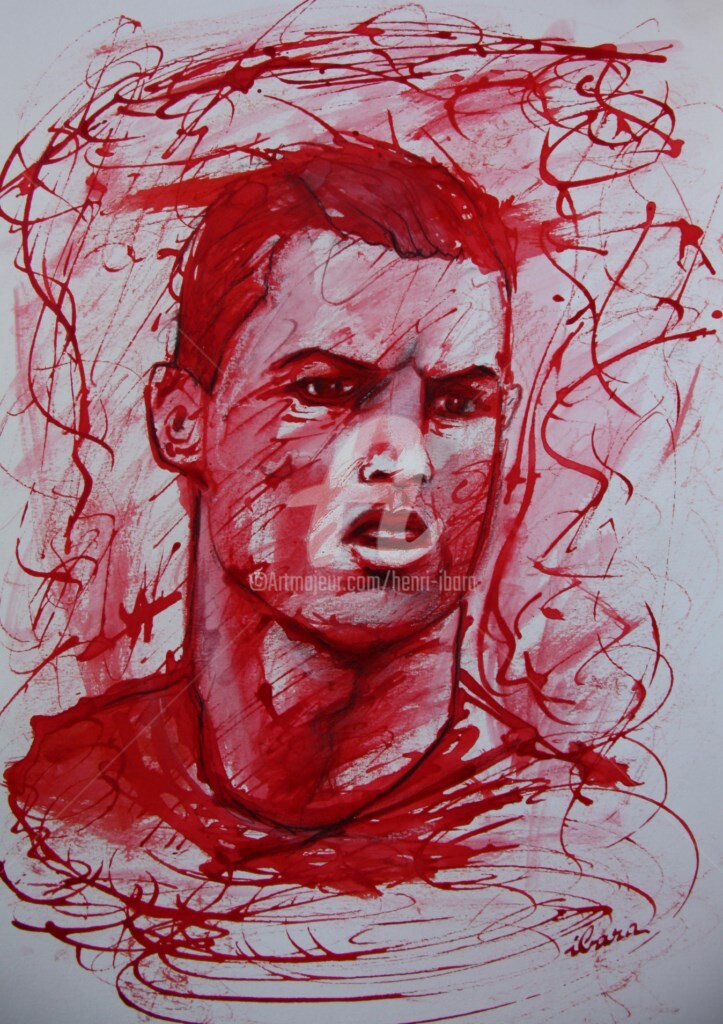 Henri Ibara - portrait-de-cristiano-ronaldo-dessin-encre-rouge-sur-papier-aquarelle-300gr-par-ibara-n-2.jpg