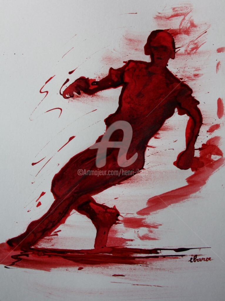 Henri Ibara - baseball-n-4-dessin-d-ibara-a-l-encre-rouge-et-sanguine-sur-papier-aquarelle-300gr-format-30cm-sur-42cm.jpg