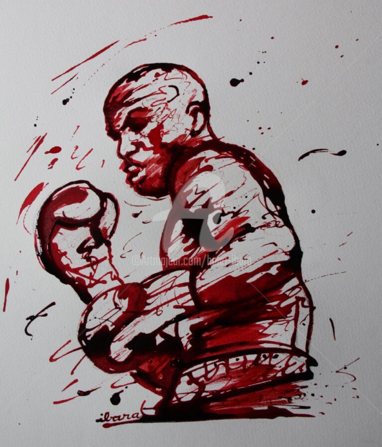Henri Ibara - boxe-n-1-dessin-d-ibara-a-l-encre-rouge-et-sanguine-sur-papier-aquarelle-300gr-format-30cm-sur-42cm-2.jpg