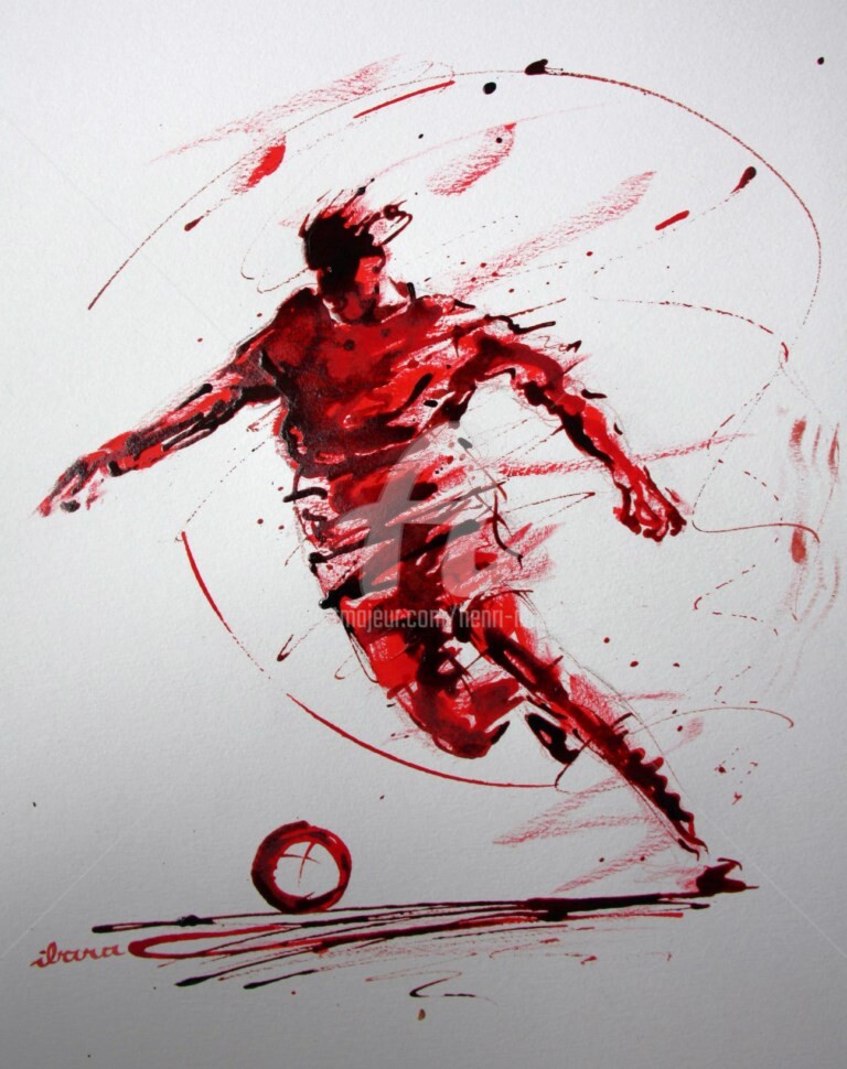Henri Ibara - football-n-72-dessin-d-ibara-a-l-encre-rouge-et-sanguine-sur-papier-aquarelle-300gr-format-30cm-sur-42cm.jpg