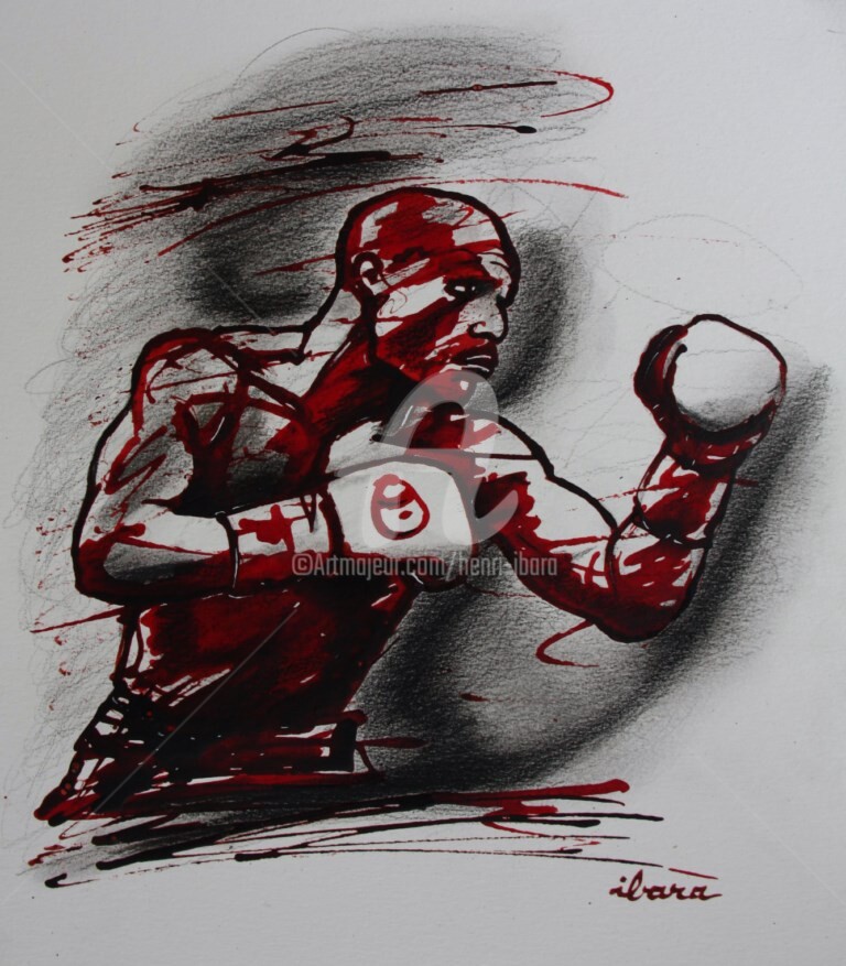 Henri Ibara - boxe-n-6-dessin-d-ibara-a-l-encre-rouge-sanguine-et-crayon-noir-sur-papier-aquarelle-300gr-format-30cm-sur-42cm.jpg