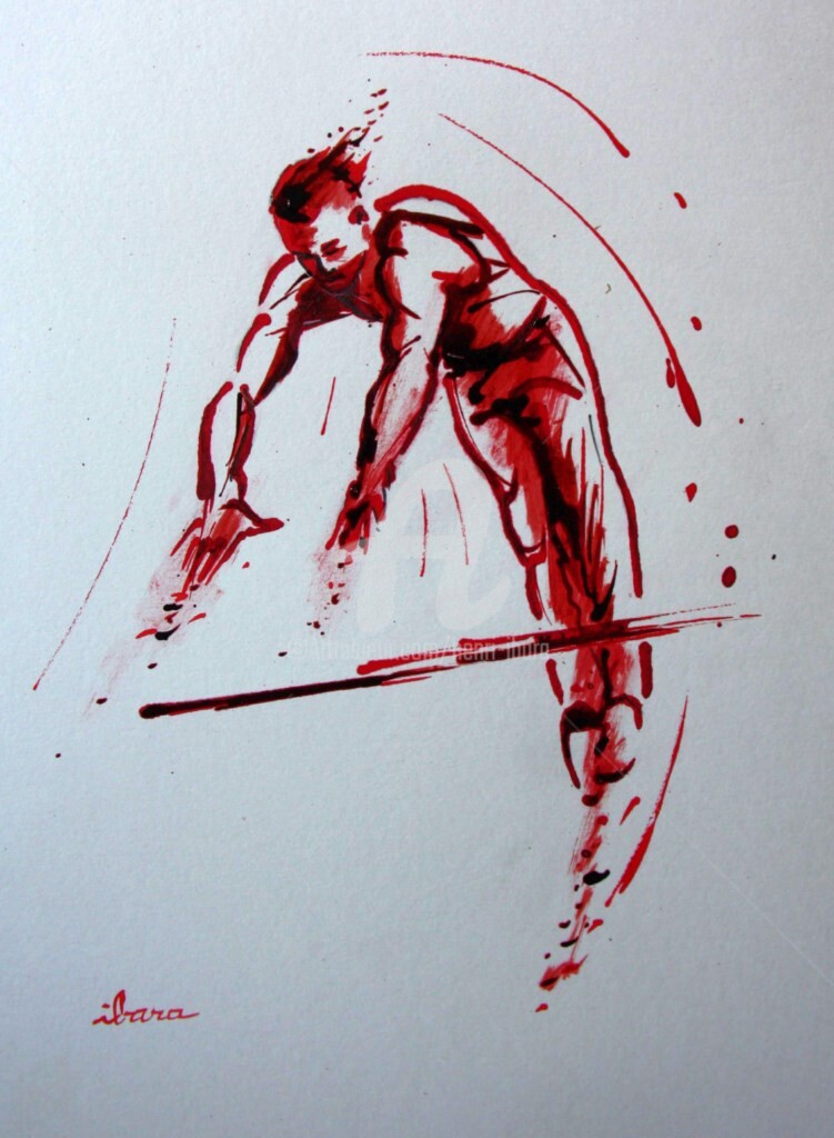 Henri Ibara - gymnastique-barre-fixe-n-2-dessin-d-ibara-a-l-encre-rouge-et-sanguine-sur-papier-aquarelle-300gr-format-30cm-sur-42cm.jpg