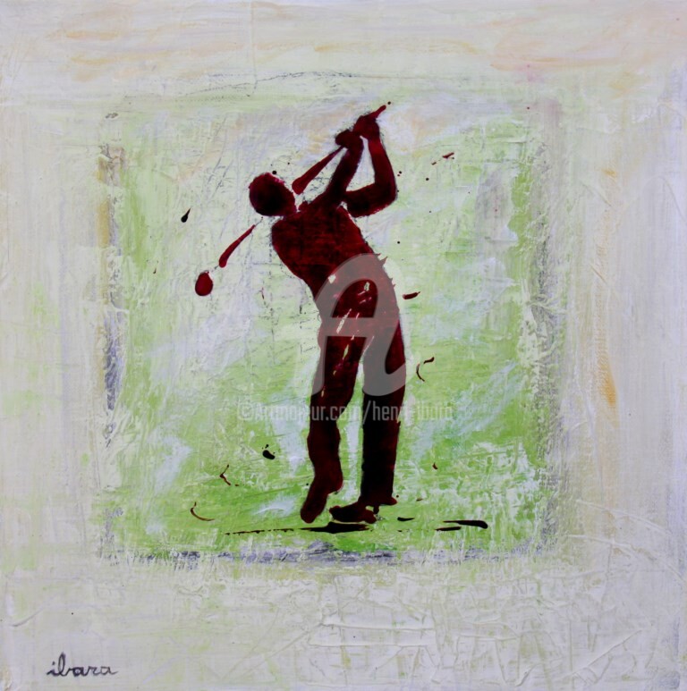 Henri Ibara - golf-n-20-peinture-d-ibara-acrylique-sur-toile-format-30cm-sur-30cm-encadre.jpg