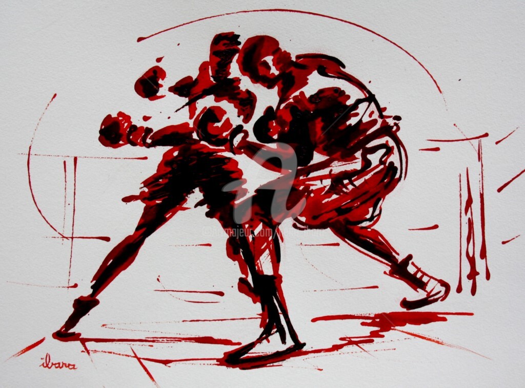 Henri Ibara - boxe-n-8-dessin à l'ence Henri Ibara